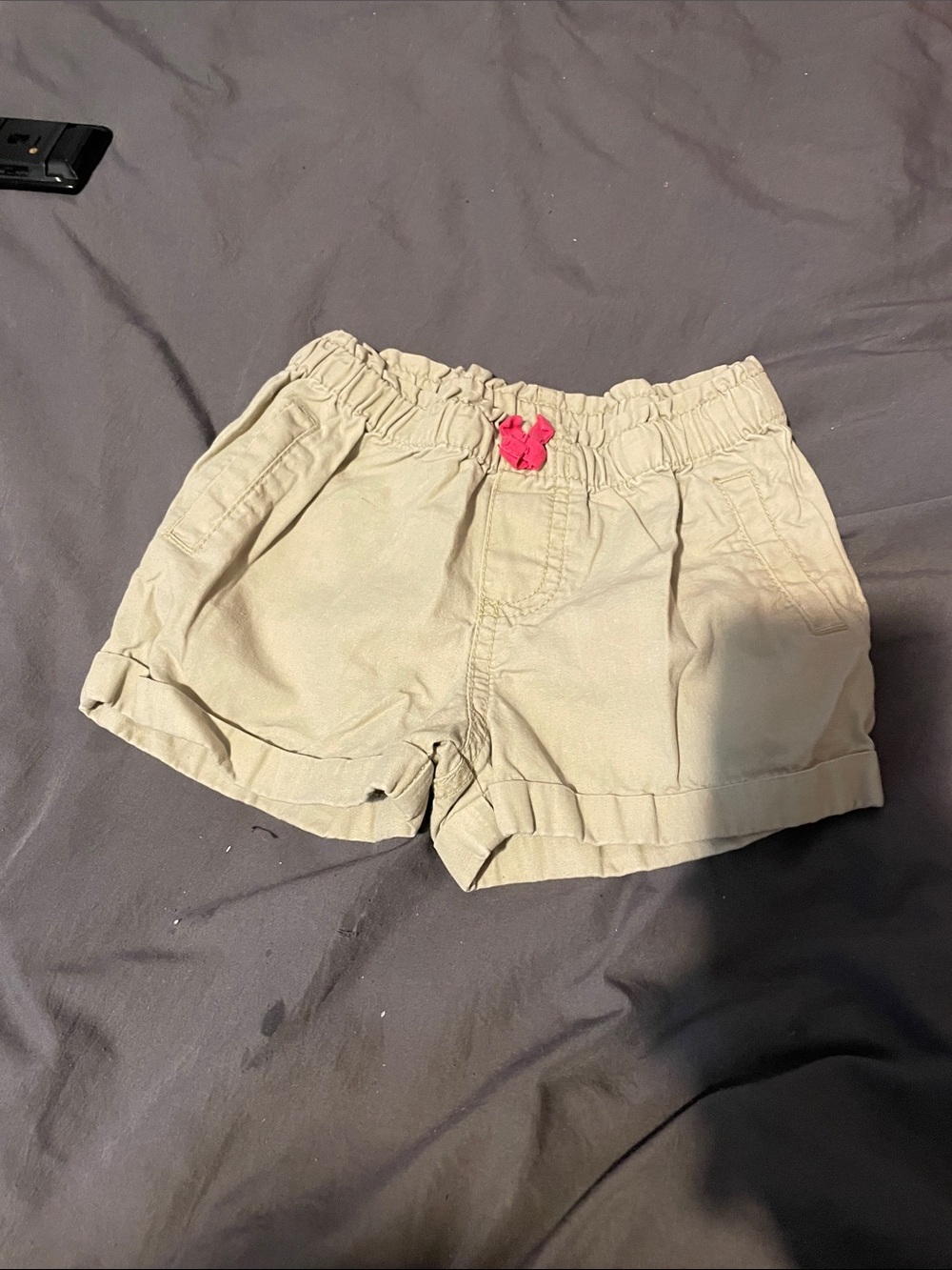 Circo Khaki Shorts with Pink Bow